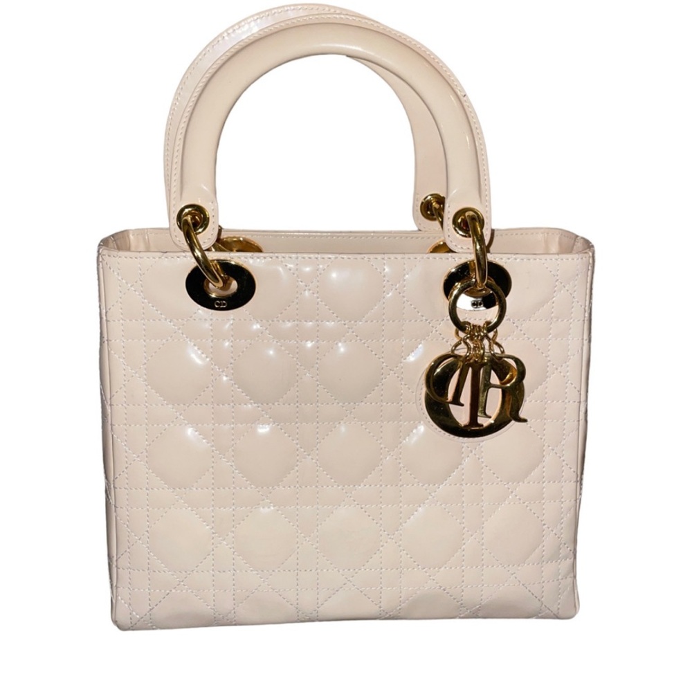 Lady Dior patent leather handbag
